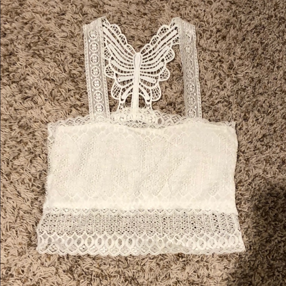 White Tank Top w/ Lace